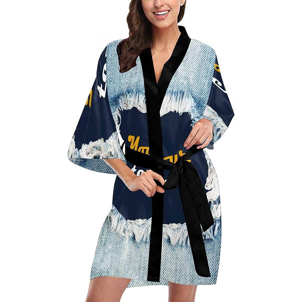 Robes Custom Art Abstract Women Kimono Robes Beach Cover Up for Parties Wedding (XS-2XL) - Multi 1 - C8194A4SHLH