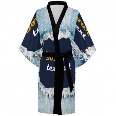 Robes Custom Art Abstract Women Kimono Robes Beach Cover Up for Parties Wedding (XS-2XL) - Multi 1 - C8194A4SHLH