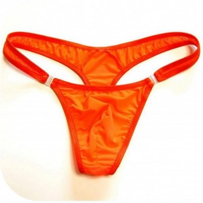 G-Strings & Thongs 2019 Hot Translucent Men Nylon Thongs Sexy Bikini Briefs G Strings/Jocks/Tanga/T Back Underwear - Orange -...