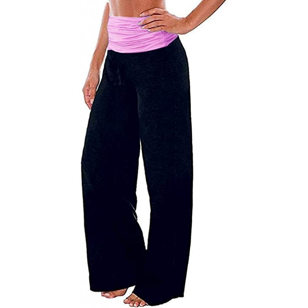 Bottoms Wide Leg Lounge Pants Women High Waisted Comfy Stretch Pants Trousers Elastic Waist Yoga Sports Pants Pajama Pants - ...