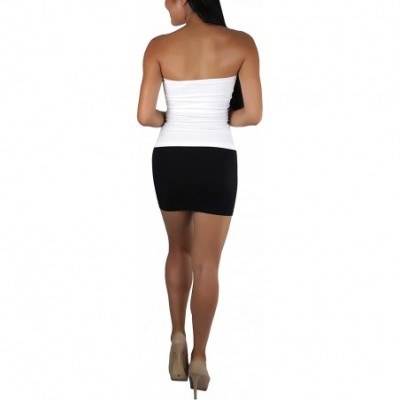 Shapewear Seamless Layering Tube Top with Built-in Shelf Bra - Full Length - White - CS193RUDKO3