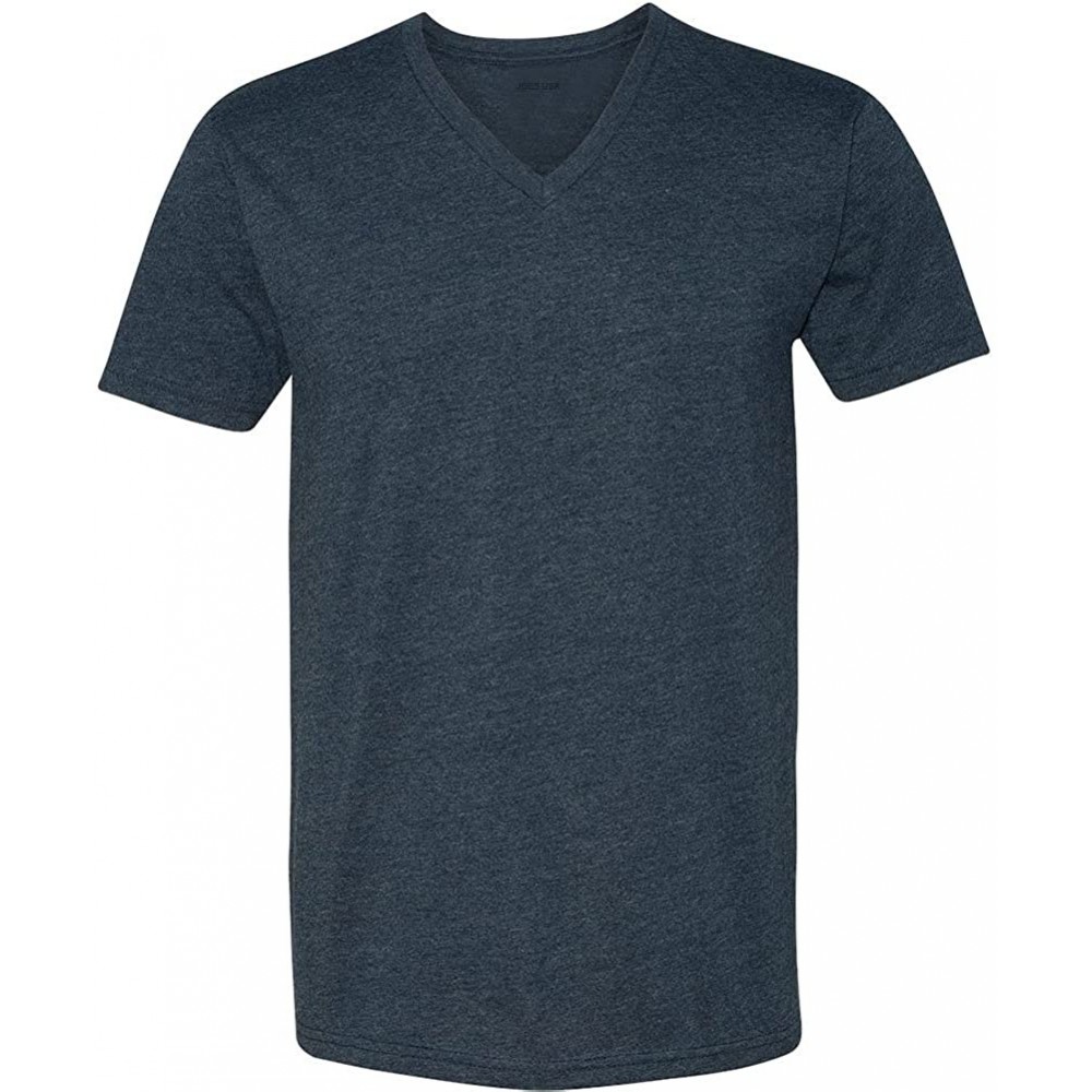 Undershirts Men's Fitted CVC V-Neck Tee - Midnight Navy - CE180ASID94