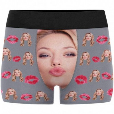 Boxer Briefs Custom Men's Funny Face Novelty Boxer Briefs Shorts Lips Printed with Photo (XS-XXXL) - Multi 04 - C318UWIEQRW