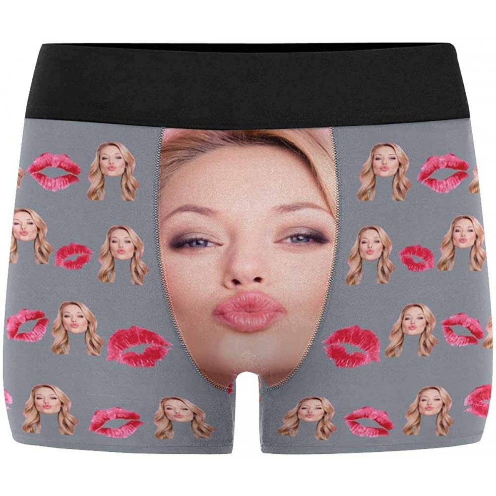 Boxer Briefs Custom Men's Funny Face Novelty Boxer Briefs Shorts Lips Printed with Photo (XS-XXXL) - Multi 04 - C318UWIEQRW