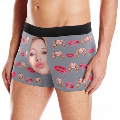 Boxer Briefs Custom Men's Funny Face Novelty Boxer Briefs Shorts Lips Printed with Photo (XS-XXXL) - Multi 04 - C318UWIEQRW