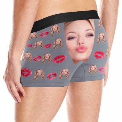 Boxer Briefs Custom Men's Funny Face Novelty Boxer Briefs Shorts Lips Printed with Photo (XS-XXXL) - Multi 04 - C318UWIEQRW