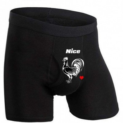 Boxer Briefs Men's Underwear Boxers Briefs - Rooster Cock - Black - C618WRY0NYG