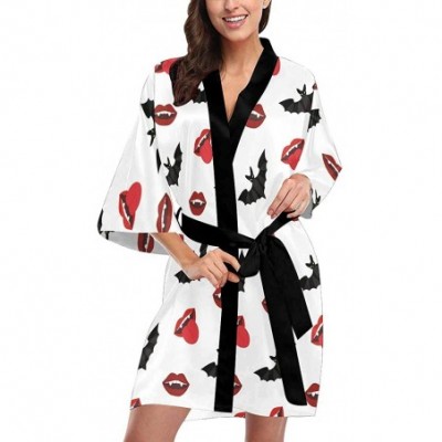 Robes Custom Watercolor Clover Women Kimono Robes Beach Cover Up for Parties Wedding (XS-2XL) - Multi 3 - C7194ZU9A96