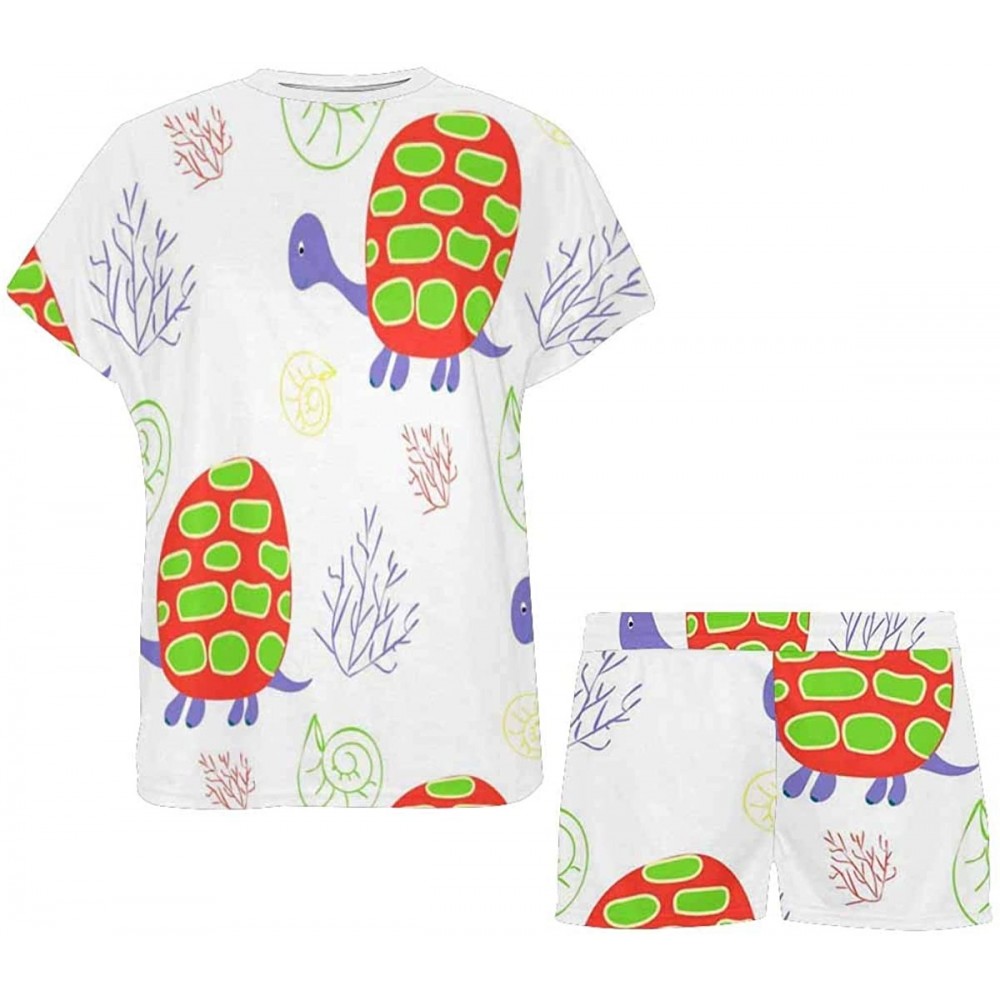 Sets Turtles Pattern Women's Modal T Shirt Nightgowns Comfy Sleep Pajamas Set - Multi 1 - C019CGAC43O