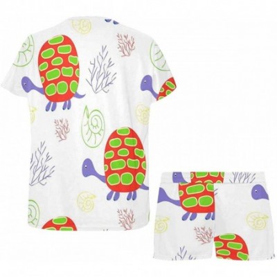 Sets Turtles Pattern Women's Modal T Shirt Nightgowns Comfy Sleep Pajamas Set - Multi 1 - C019CGAC43O