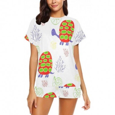 Sets Turtles Pattern Women's Modal T Shirt Nightgowns Comfy Sleep Pajamas Set - Multi 1 - C019CGAC43O