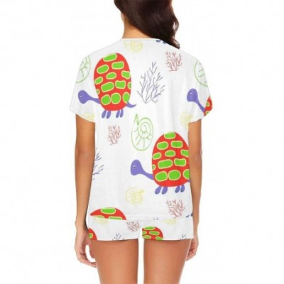 Sets Turtles Pattern Women's Modal T Shirt Nightgowns Comfy Sleep Pajamas Set - Multi 1 - C019CGAC43O