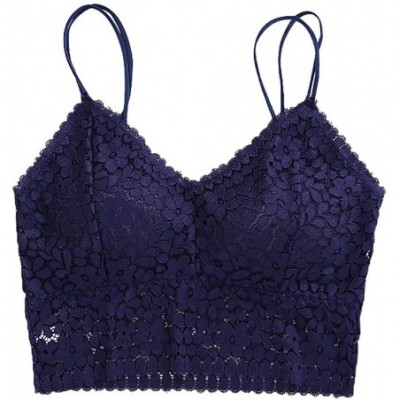 Camisoles & Tanks Lace Bra Camisole Bralette Bandeau Bra Lace Top Women Girls Sports Dail Favo - Blue - CQ1906WCA4A