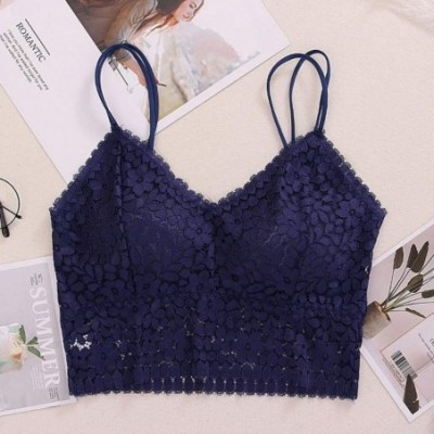 Camisoles & Tanks Lace Bra Camisole Bralette Bandeau Bra Lace Top Women Girls Sports Dail Favo - Blue - CQ1906WCA4A