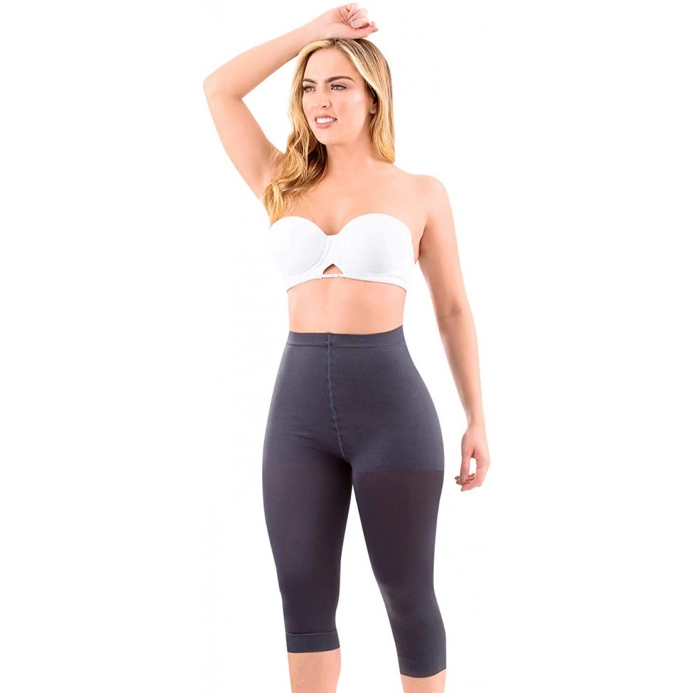 Shapewear 21993 Butt Lifter Capri Shapewear Leg Shaper Slimwear Tummy Control - 21993 Gray - CK12ICVQGKX