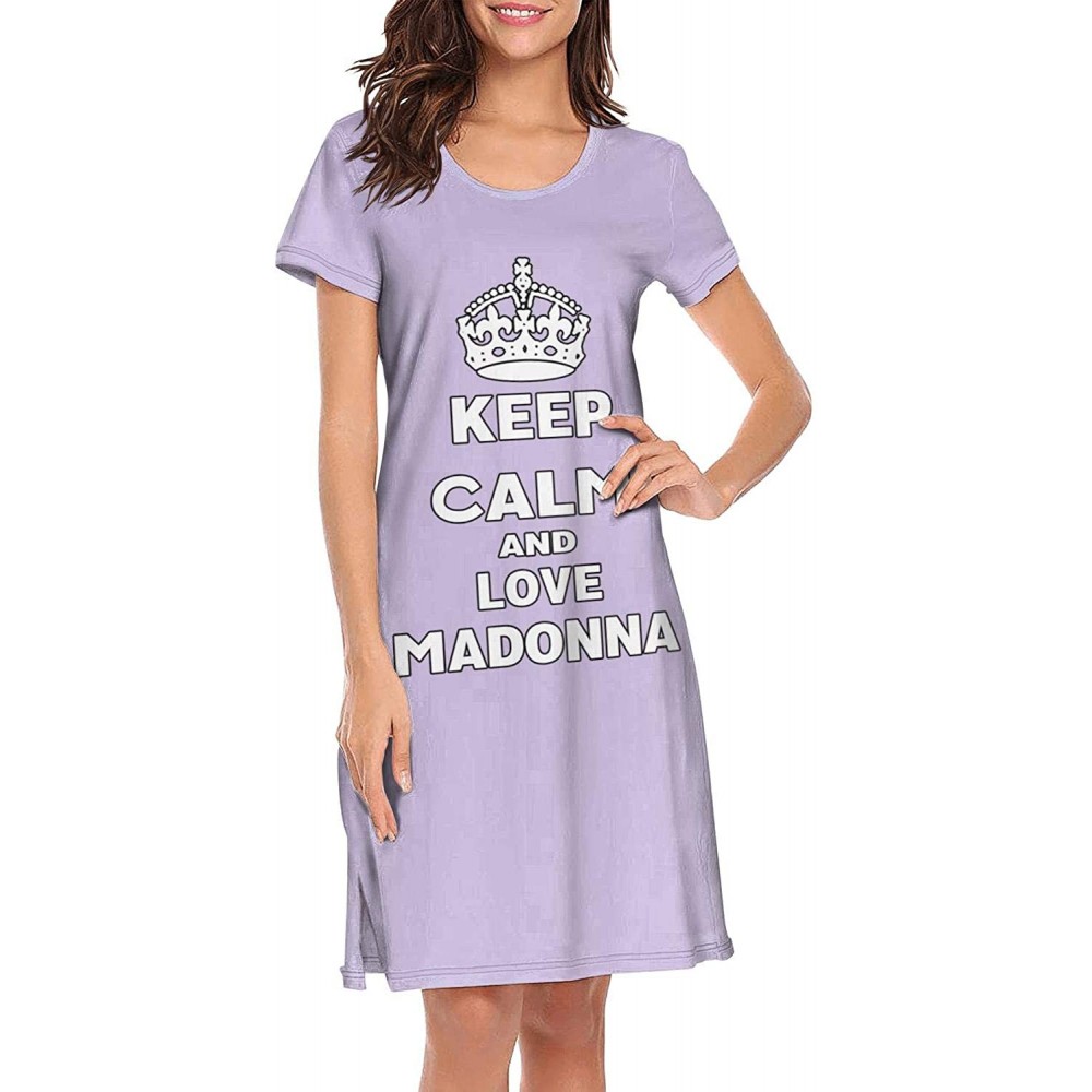 Nightgowns & Sleepshirts Madonna-I-Rise- Soft Nightgowns Long Nightdress Sleepshirts Nightwear for Women Girls - White-262 - ...