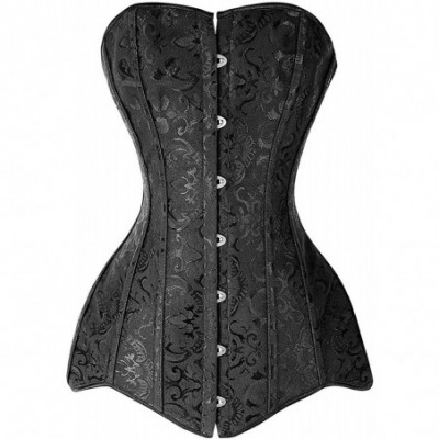 Bustiers & Corsets Steel Boned Longline Overbust Sexy Corset Hourglass Waist Training Bustier - Black 87 - CK188X3IGR8