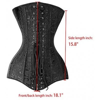 Bustiers & Corsets Steel Boned Longline Overbust Sexy Corset Hourglass Waist Training Bustier - Black 87 - CK188X3IGR8