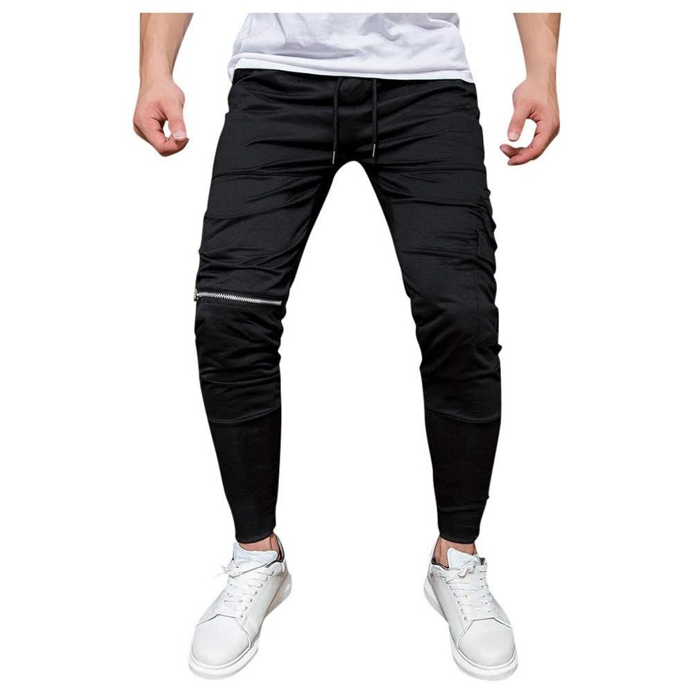 Thermal Underwear Men Fleece Jogger Pants Solid Sweatpants Drawstring Lightweight Slacks Trousers for Gym Running Athletic Ou...