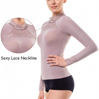 Thermal Underwear Womens Thermal Underwear Basic Slim Fit Long Sleeve T-Shirt for Waist Tummy and Bust Shaper - Nude - CS18ZX...