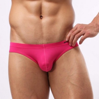 Bikinis Men's 2-Pack Nylon Contour Pouch Bikini Brief - Pink/Green - CY197X2TMK4