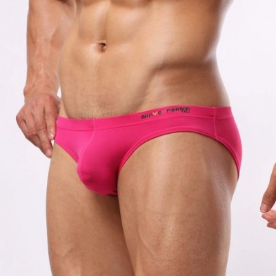 Bikinis Men's 2-Pack Nylon Contour Pouch Bikini Brief - Pink/Green - CY197X2TMK4