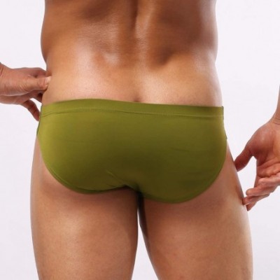 Bikinis Men's 2-Pack Nylon Contour Pouch Bikini Brief - Pink/Green - CY197X2TMK4