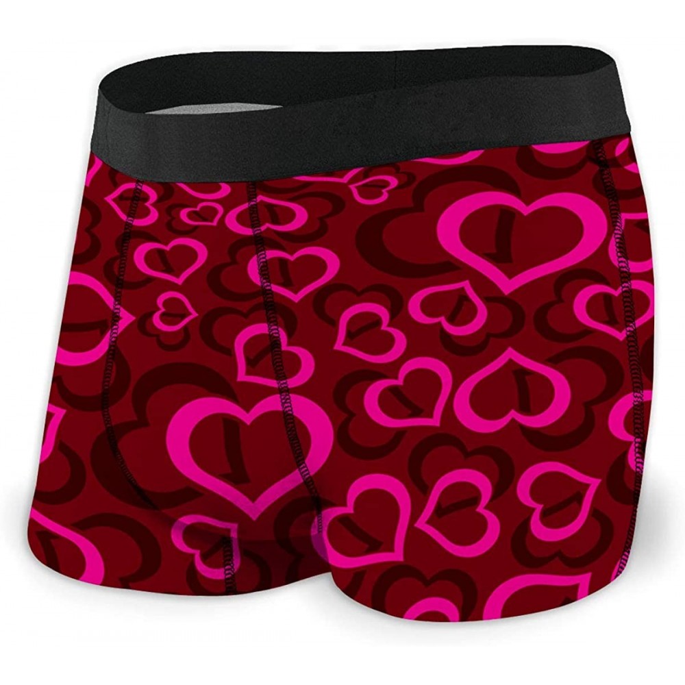 Boxer Briefs Mens Ultra Soft Modal Underwear Boxer Brief Love Hearts and Golden Keys Seamless_F - Color5 - C01939AUEML