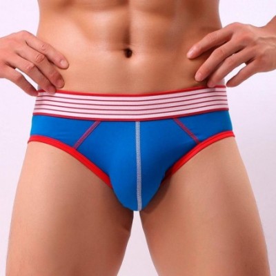 Boxer Briefs Men's Underwear- Mens Low Waist Boxers Briefs Men Underpants Soft Shorts - Blue - CH1869762ED