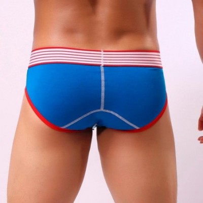 Boxer Briefs Men's Underwear- Mens Low Waist Boxers Briefs Men Underpants Soft Shorts - Blue - CH1869762ED