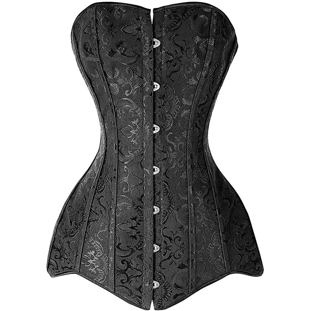 Bustiers & Corsets Women's Steampunk Gothic Brocade Corset Top Hourglass Steel Boned Lingrie Overbust Bustier Vest Christmas ...