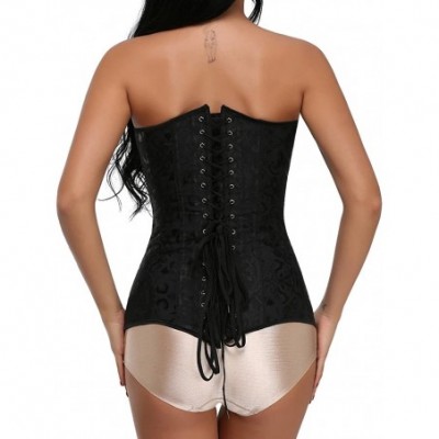 Bustiers & Corsets Women's Steampunk Gothic Brocade Corset Top Hourglass Steel Boned Lingrie Overbust Bustier Vest Christmas ...