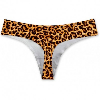 Panties Womens Sexy T-Thong Underwear Panties No Show Line Mid Cut Underwear - Leopard-1 - CE18L8H97D9