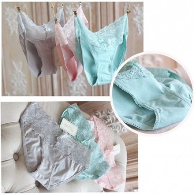 Panties Womens/Teen Girls Cotton Brief Underwear with Lace Low Rise Bikini Lingerie Panty 4 Pack Set - 4 Pack Underwear 026 -...