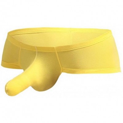 Boxer Briefs Men's Boxer Briefs Shorts Bulge Pouch Underpants - Yellow - C418OK8CA0G