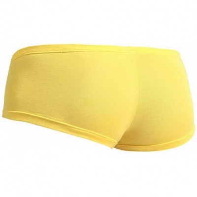 Boxer Briefs Men's Boxer Briefs Shorts Bulge Pouch Underpants - Yellow - C418OK8CA0G