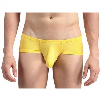 Boxer Briefs Men's Boxer Briefs Shorts Bulge Pouch Underpants - Yellow - C418OK8CA0G