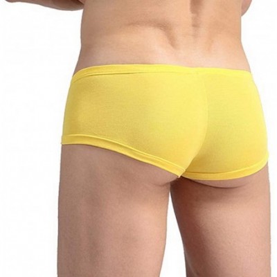 Boxer Briefs Men's Boxer Briefs Shorts Bulge Pouch Underpants - Yellow - C418OK8CA0G