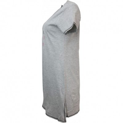 Nightgowns & Sleepshirts Women's Plus Size Nightgown- 100% Cotton- Short Sleeves - Grey I'm Happy Every Hour - CP18SG28X3E