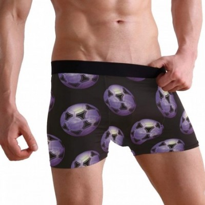 Boxer Briefs Banana Cartoon Men's Basic Solid Soft Underwear Polyester-Spandex Trunks Boxer Briefs. - 3d Soccer Ball - C418L7...