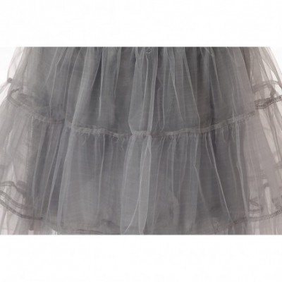 Slips Women's Vintage Rockabilly Petticoat 25" Length Tutu Underskirt - Grey - CU127Z55POZ