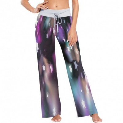 Bottoms Womens Pajama Lounge Pants Starlight Night Vector Wide Leg Casual Palazzo Pj Sleep Pants Laides - 3d Print 2 - CW19DE...