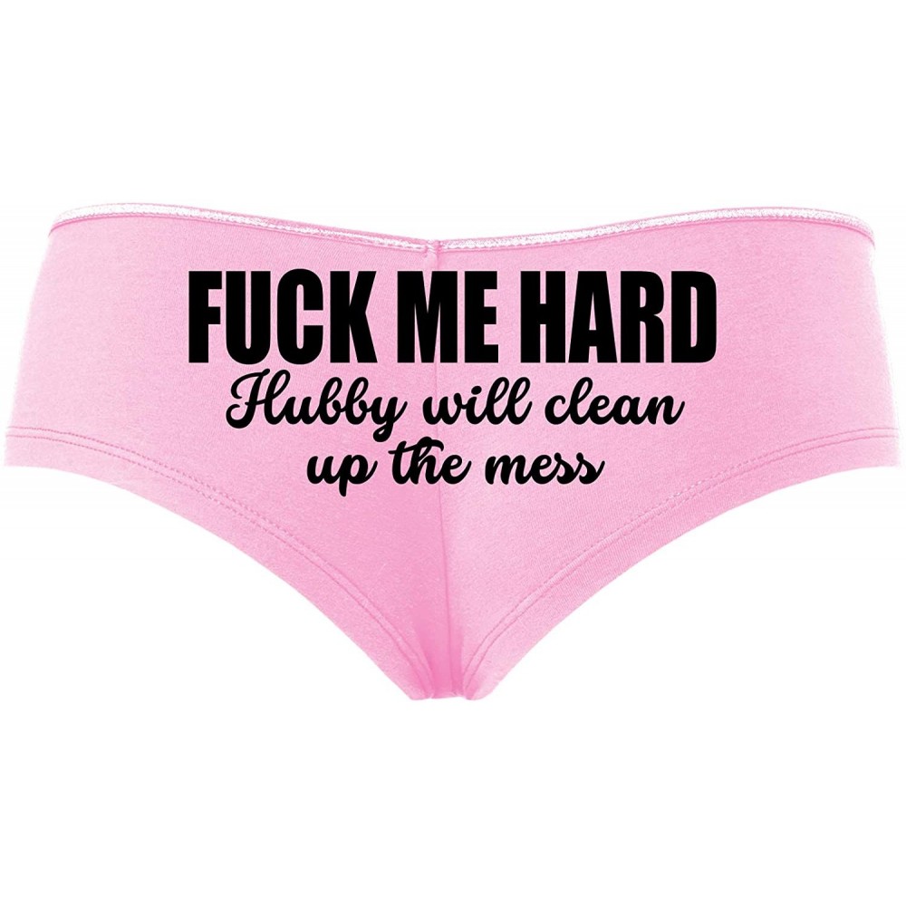 Panties Fuck Me Hard Hubby Will Clean Up Mess Baby Pink Slutty Panties - Black - CV195GMG6LN