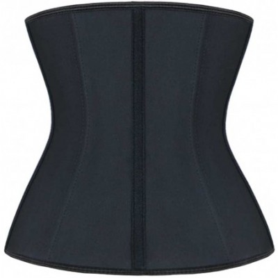 Shapewear Waist Trainer Corset Women's Latex Workout Waist Cincher Body Shapewear Girdle (3XS- Black) - C612NA79X09