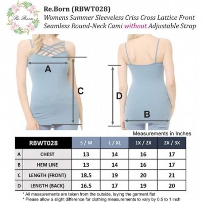 Camisoles & Tanks Womens Crisscross Lattice Front Round Neck Seamless Cami Camisole Tops Multi Pack [S-3XL] - Cement - C918TM...