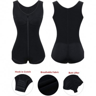 Shapewear Women Waist Trainer Bodysuit Tummy Control Corset Full Body Shaper Cincher Shapewear - Black 6 - C319D383CCW