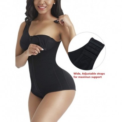 Shapewear Women Waist Trainer Bodysuit Tummy Control Corset Full Body Shaper Cincher Shapewear - Black 6 - C319D383CCW