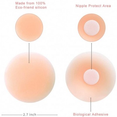 Accessories 4 Pairs Round Reusable NippleCovers Silicone Women's Nippleless Cover Breast Pasties Breast Cover Adhesive Bra - ...