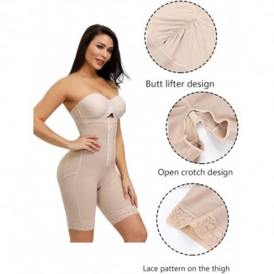 Shapewear Womens Sexy Shapewear Butt Lifter Body Shaper Tummy Control Bodysuit Postpartum Faja Plus Size - Beige-thigh Slimme...