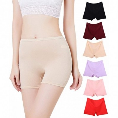 Panties Cotton Boyshort Breathable High Middle Waist Panties Pack of 6 - 6 Colors - CE18UKEW6IC